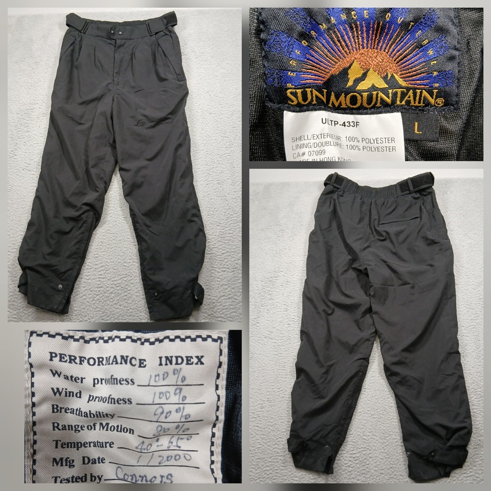 Sun Mountain Ski Pants Men's Large Black Waterproof Windproof Snow‎ Pants